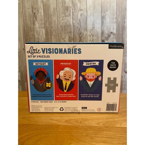 Mudpuppy Set of 3 Little Visionaries 100 Piece Puzzle Activist Physicist Painter - Picture 2 of 3